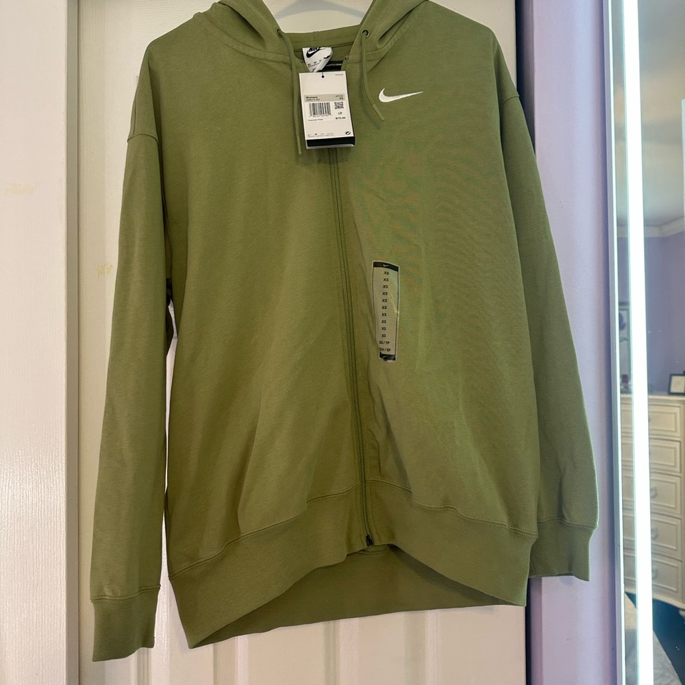 Nike | Olive Green Zip-Up Hoodie